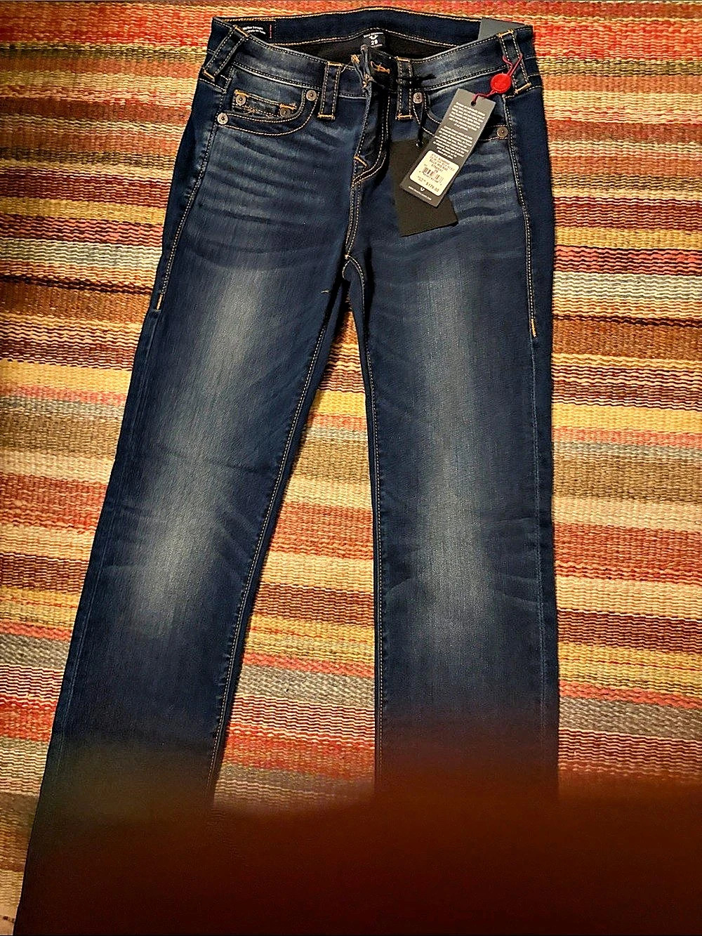 True Religion Billie Mid Rise Straight Jeans Waist 29 NWT
